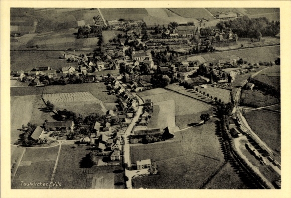 Ak Taufkirchen an der Vils Oberbayern, Fliegeraufnahme