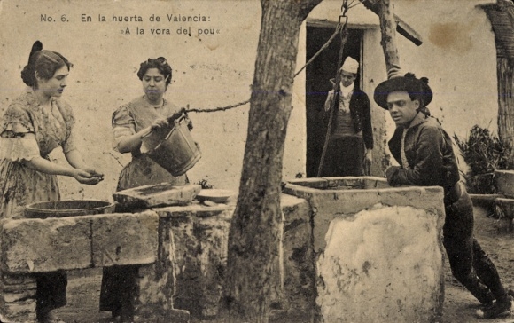 Ak Valencia Stadt Spanien, A la vora del pou