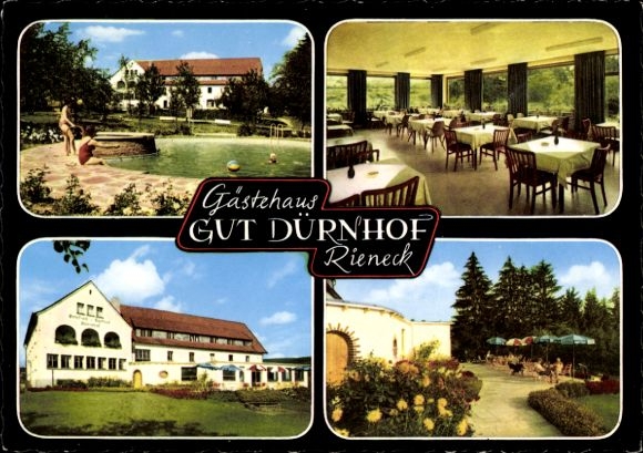 Postcard Rieneck in Spessart Lower Franconia, Guesthouse Gut Dürnhof, swimming pool, interior view