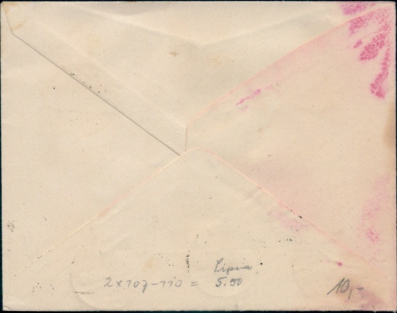 Envelope stamp Weimar National Assembly 29.7.1919, Weimar National Assembly Airmail