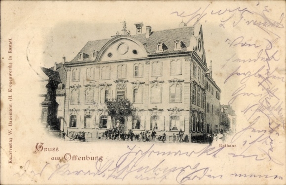 Postcard Offenburg in Baden Black Forest, Town Hall