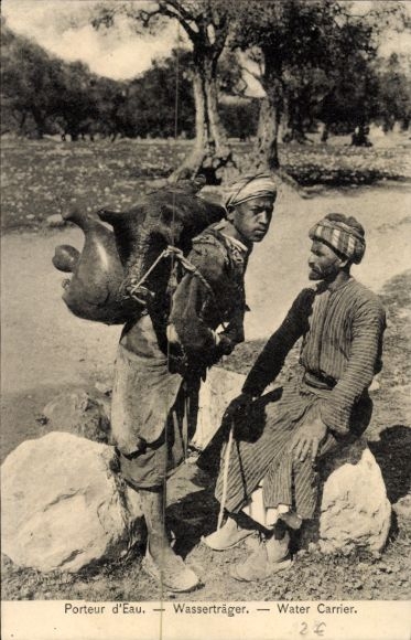 Postcard Israel, Porteur d'eau, Wasserträger, Water carrier