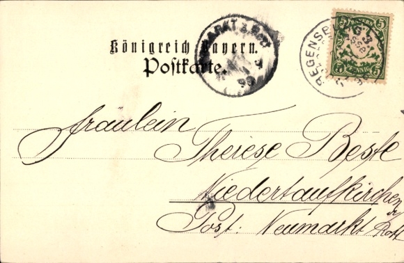 Postcard Traunstein in Upper Bavaria, Three views of Luitpoldbrunnen, Greetings from Traunstein