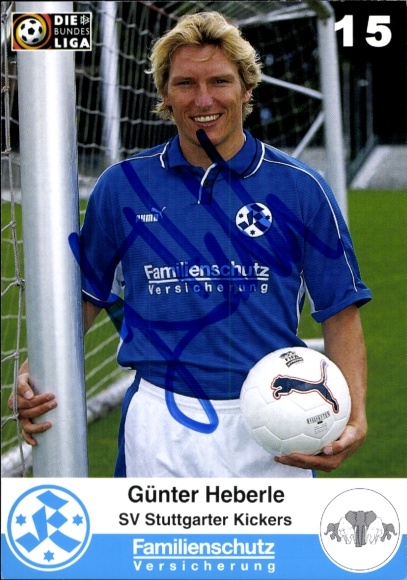 Autogrammkarte Fußballer Günter Heberle, SV Stuttgarter Kickers, Autogramm