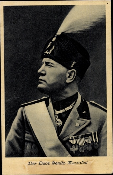 Ak Duce Benito Mussolini, Portrait, Uniform, Orden