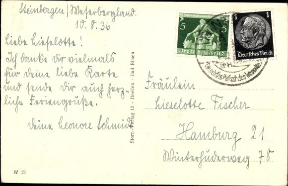Postcard Luhden in the Schaumburger Land, Luhden cliff tower overlooking Bad Eilsen
