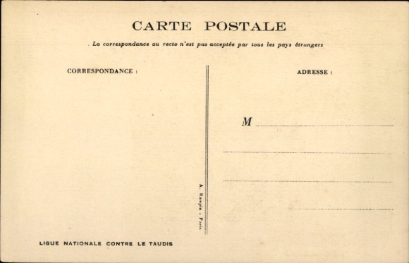Artist Postcard Poulbot, Children on the way to school, Ligue Nationale contre le taudis