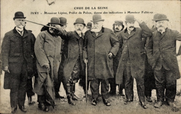 Ak Ivry sur Seine Val de Marne, Männer in Anzügen und Zylindern, Monsieur Lépine, Monsieur Fal...