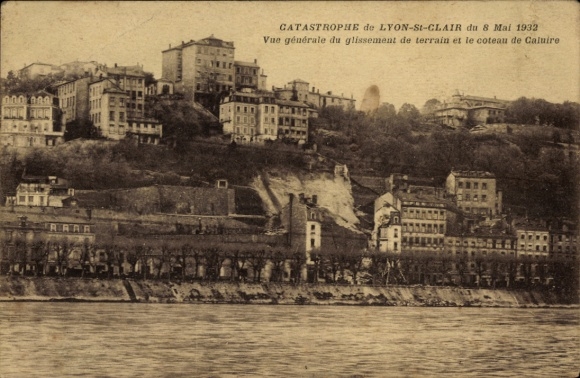 Postcard Lyon Saint-Clair Rhône, disaster of 8 May 1932