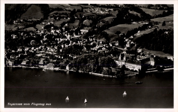 Ak Tegernsee in Oberbayern, Fliegeraufnahme