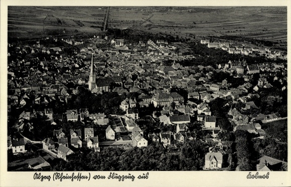 Postcard Alzey in Rheinhessen, aerial photograph