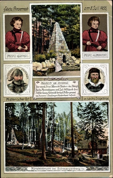Postcard Waschleithe Grünhain Beierfeld in the Ore Mountains of Saxony, Prince&#39;s room 1455, Fürstenbrunn