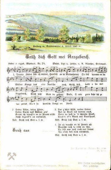 30 song cards, Anton Günther