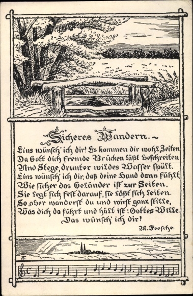 Poem Postcard Safe hiking, I wish you one thing