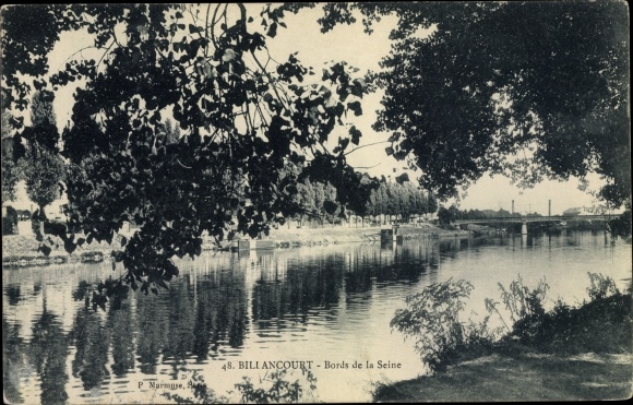 Postcard Boulogne Billancourt Hauts de Seine, Banks of the Seine