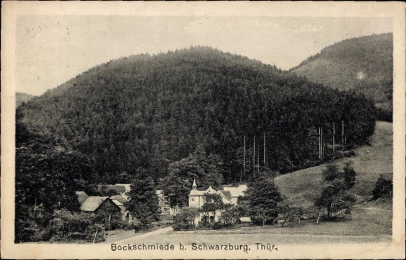 Ak Bockschmiede Döschnitz in Thüringen, Dorfansicht