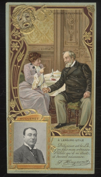 Merchant picture advertising card Lefevre-Utile Lu Art Nouveau, F. Huguenet