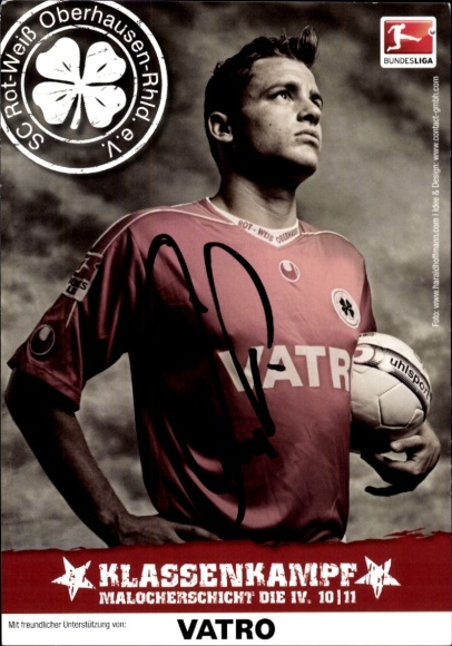 Autogrammkarte Fußballer Oliver Petersch, Rot-Weiss Oberhausen, Autogramm