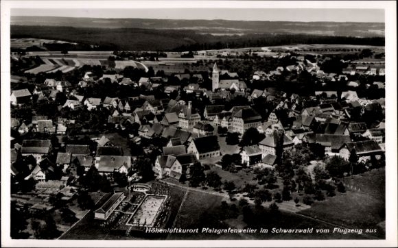 Postcard Pfalzgrafenweiler in the Black Forest Württemberg, aerial photograph