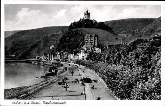 10 old PCs Cochem/Mosel and Cochem Castle in Rhineland-Palatinate, various views