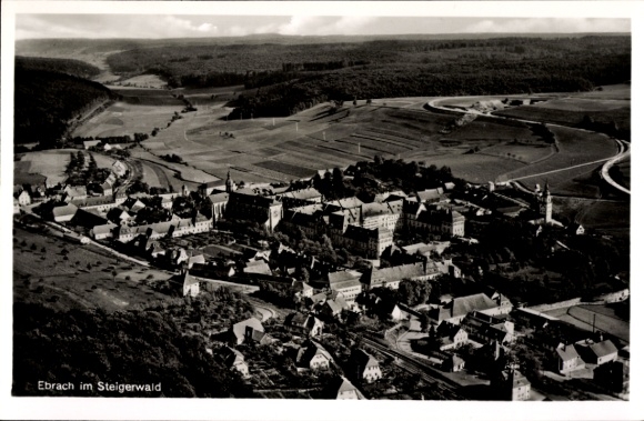 Postcard Ebrach in the Steigerwald Upper Franconia, aerial photo