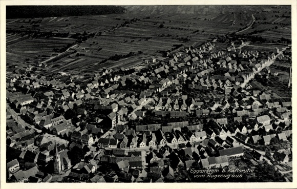 Postcard Eggenstein Leopoldshafen am Rhein, aerial photograph