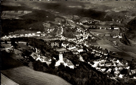 Ak Stühlingen im Schwarzwald Baden, Fliegeraufnahme