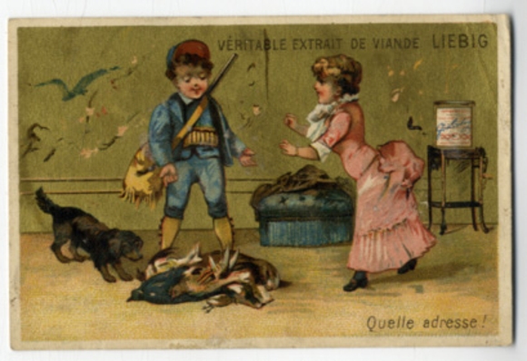 Liebig single picture picture 6 series A 55 S 111 hunting pictures I 1883