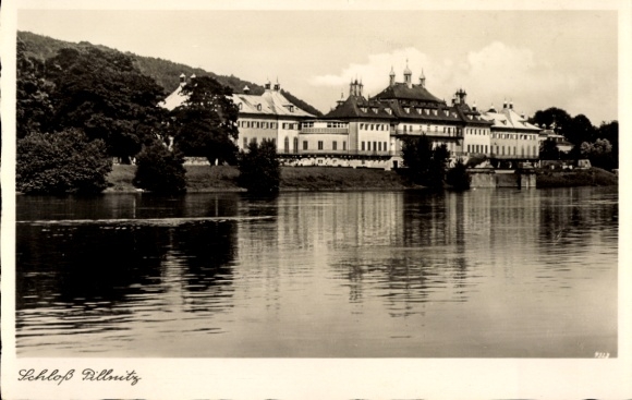 Postcard Dresden Pillnitz, castle water view, architecture, black and white photo