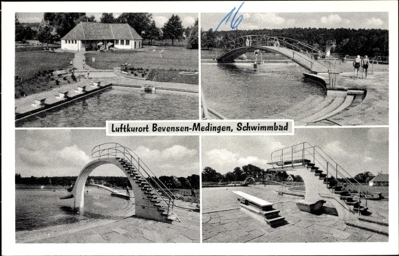 Postcard Medingen Bad Bevensen in Lower Saxony, swimming pool