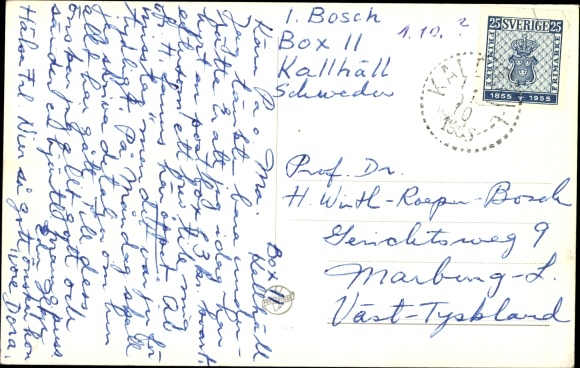 Postcard Kallhäll Schweden, The railway station
