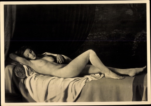 Artist Postcard Schult, Johann, The Resting, Female Nude, HDK 410