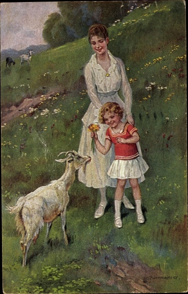 Artist PC Borrmeister, R., Don't hurt me, woman and girl, goat