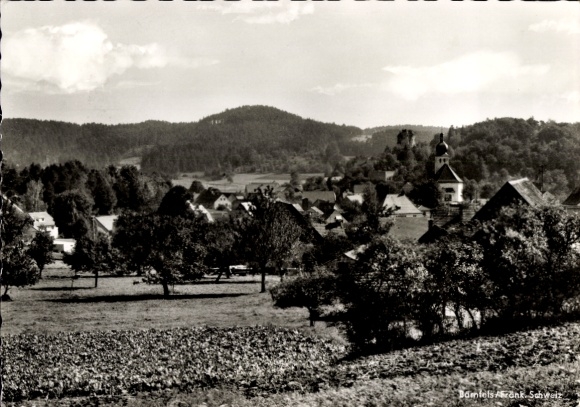 Ak Burg Bärnfels Frankisch Zwitserland, gedeeltelijk uitzicht, herberg-pension Zur Einkehr