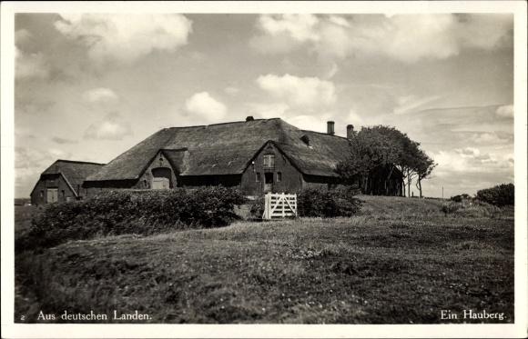 Ak schiereiland Eiderstedt Westerhever in Noord-Friesland, een bergketen, landhuis