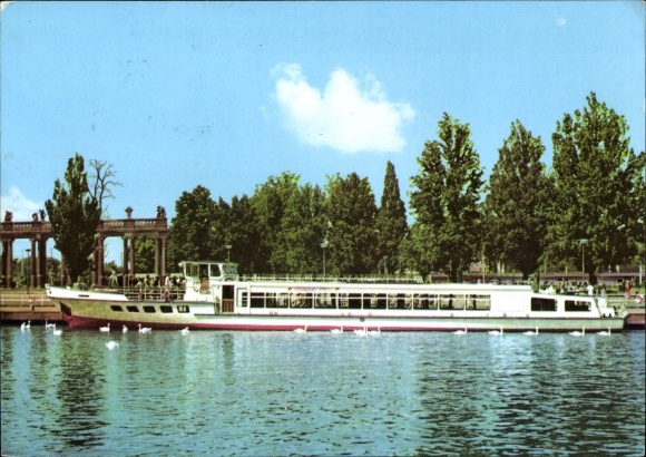 Postcard Potsdam in Brandenburg, VEB transport companies, white fleet, MS Strandbad Ferch