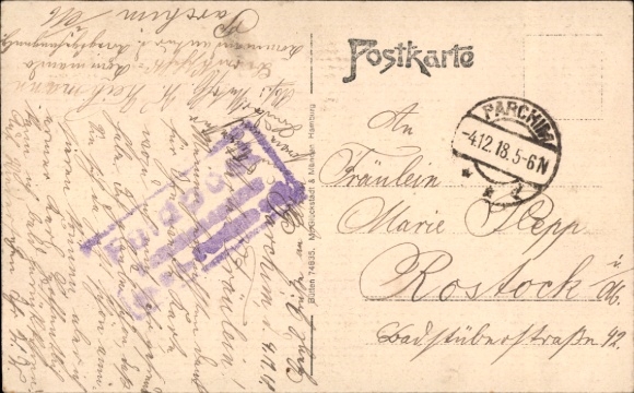 Postcard Parchim, Old Market, Town Hall, Stalls