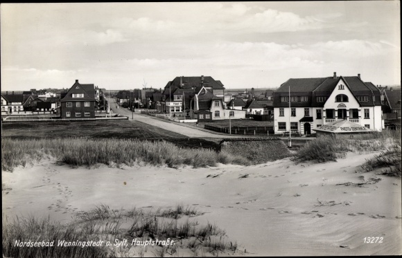 PC Wenningstedt on Sylt, main street, dunes