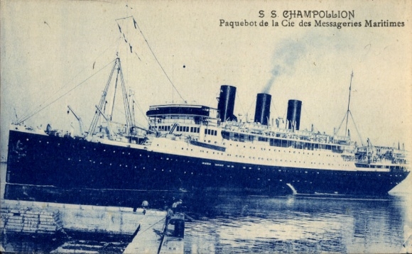 Ak Messageries Maritimes, MM, stoomschip SS Champollion