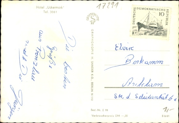 Postcard Prenzlau in the Uckermark, Hotel Uckermark, Greetings from, City view, Elegant interiors