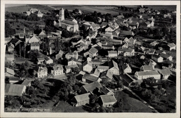 Postcard Birnbach in the Westerwald, aerial photograph