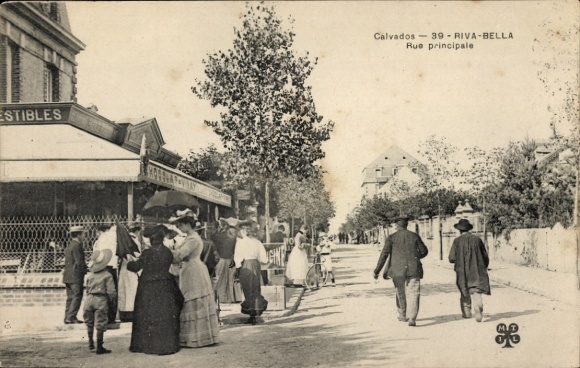 Postcard Ouistreham Riva Bella Calvados, main street