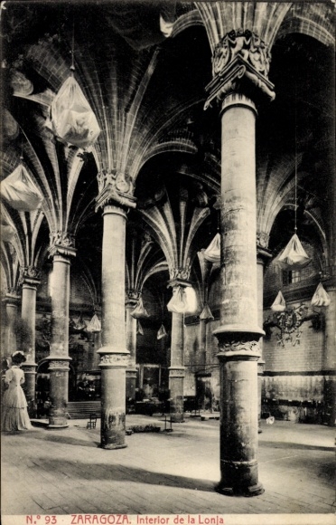 Ak Zaragoza Zaragoza Aragon, Inneres der Lonia