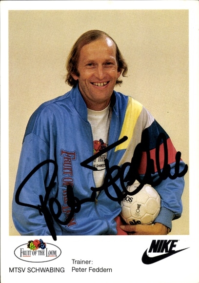 Autograph card handball coach Peter Feddern, MTSV Schwabing, autograph