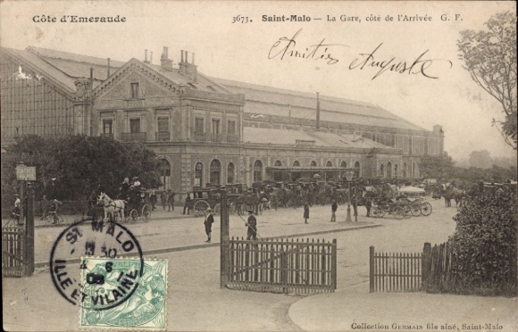 CPA Saint Malo Ille et Vilaine Brittany, Gare