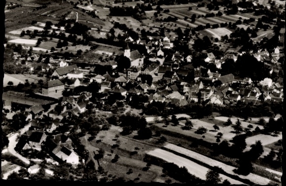 Postcard Schliengen in the Black Forest, aerial photograph