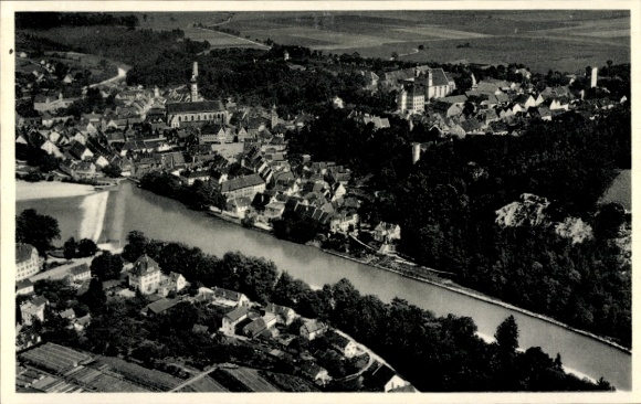 Postcard Landsberg am Lech Upper Bavaria, aerial photograph