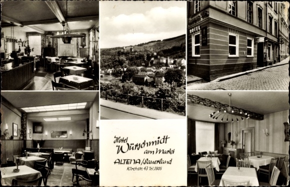 PC Altena in Sauerland, Hotel Würschmidt am Markt, partial view of the town