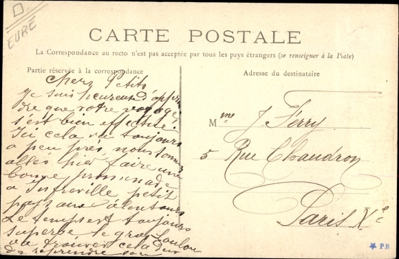 Postcard Bourgtheroulde Eure, Church Square