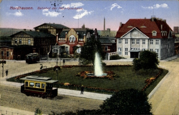 Ak Nordhausen am Harz, Bahnhof der Harzquerbahn
